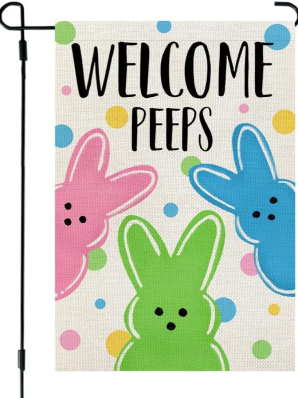 Easter Peeps Garden Flag Outside 12x18
